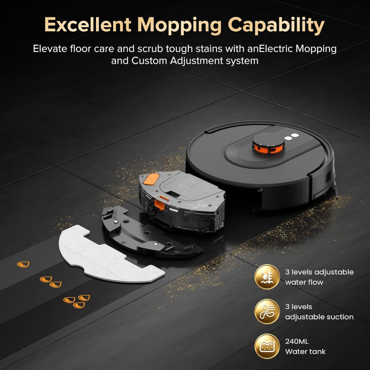 Robot Vacuum and Mop Combo with Self-Emptying, Customizable Map Cleaning with Lidar Navigation, 6000Pa Suction, Smart No-Go Zones, 70Days Hands-Free Robotic Vacuum Cleaner for Floor, Carpet, Pet Hair