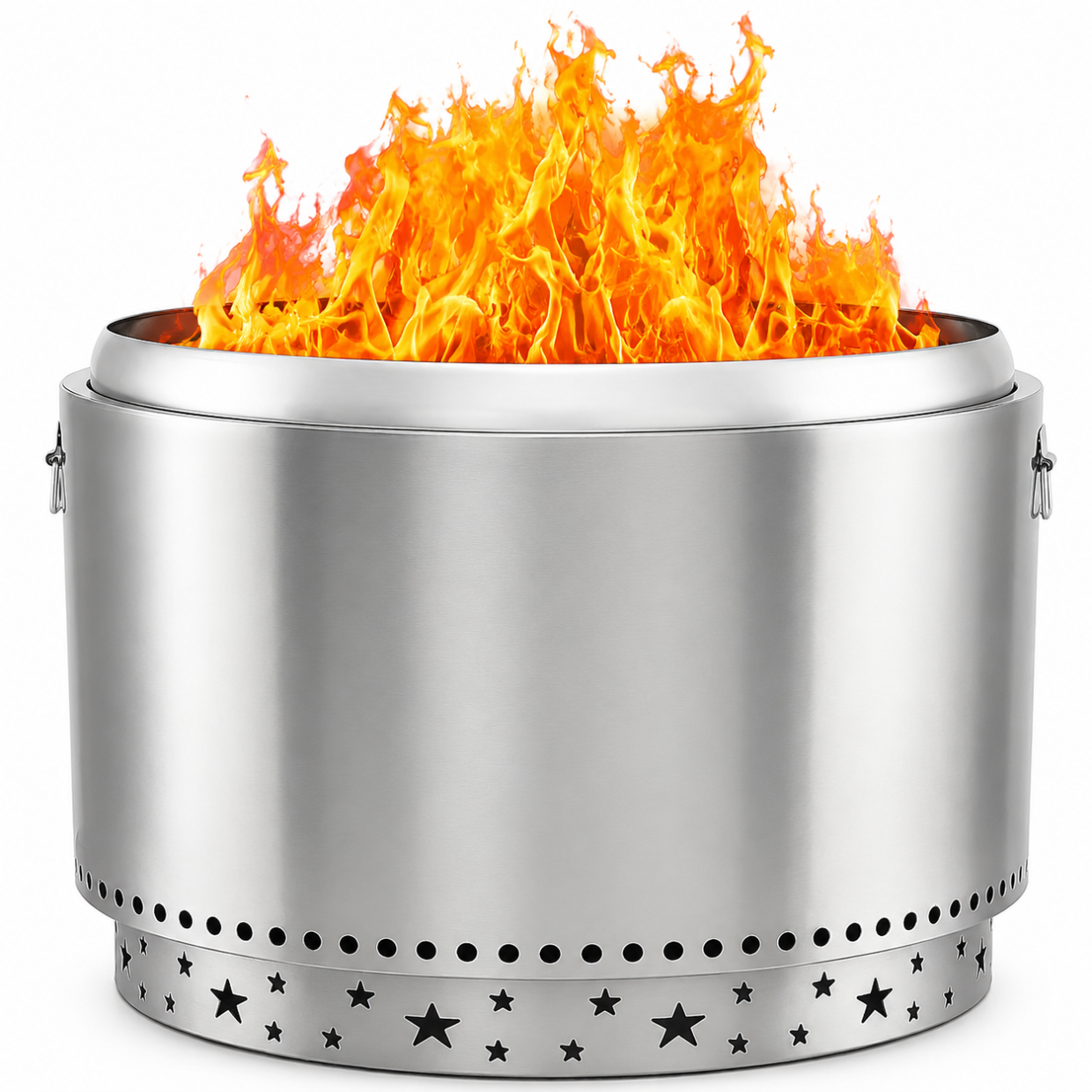 27 Inch Stainless Steel Smokeless Fire Pit, Outdoor Portable Smokeless Firepit, Low Smoke Firepit for Backyard Patio Garden Picnic Camping Bonfire
