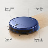 Robot Vacuum and Mop Combo, 2 in 1 Robot Mop and Vacuum, Robotic Vacuum Cleaner with Wifi/App, 2000Pa Suction, 230ML Water Tank, Self-Charging, Slim, Ideal for Hard Floor, Low Pile Carpet, Pet Hair — infographic
