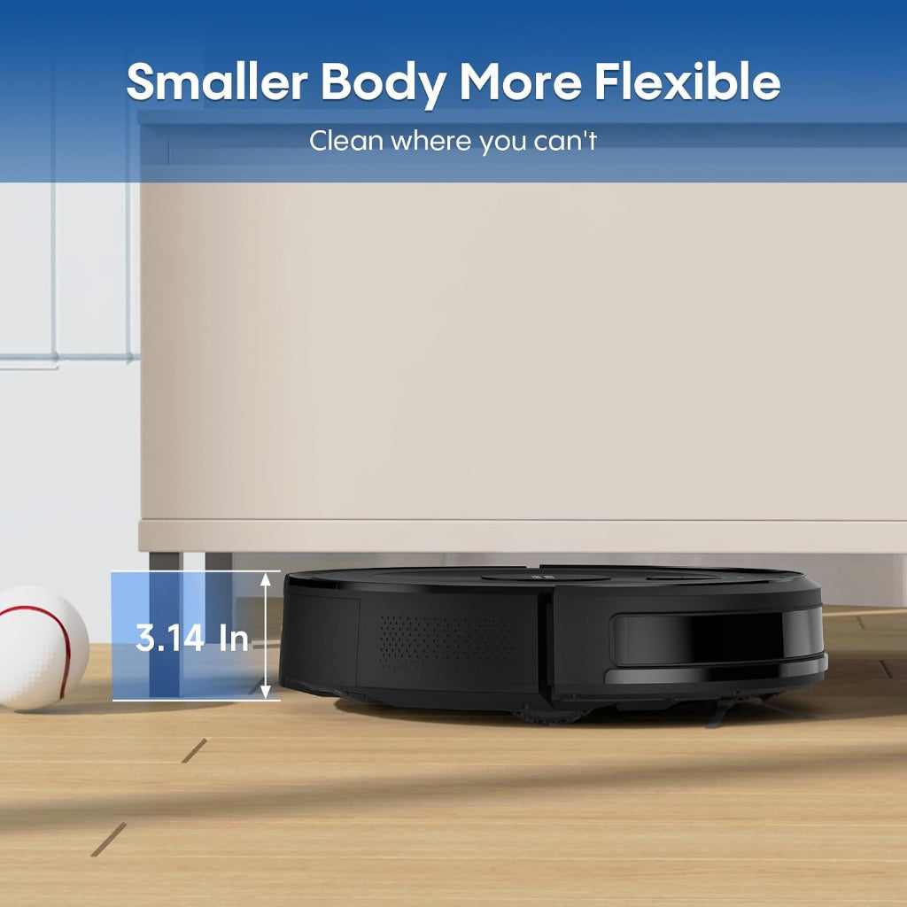 Robot Vacuum and Mop:5000Pa 3-In-1 Robotic Vacuum with Intelligent Navigation, Alexa & APP Control, Schedule Cleaning, Robotic Vacuum Cleaner Ideal for Pet Hair, Hard Floor, Carpet, Slim and Quiet