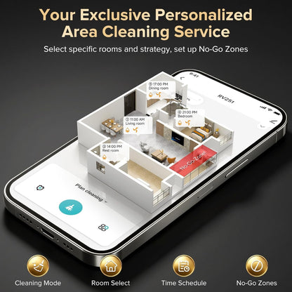 Robot Vacuum and Mop Combo with Self-Emptying, Customizable Map Cleaning with Lidar Navigation, 6000Pa Suction, Smart No-Go Zones, 70Days Hands-Free Robotic Vacuum Cleaner for Floor, Carpet, Pet Hair